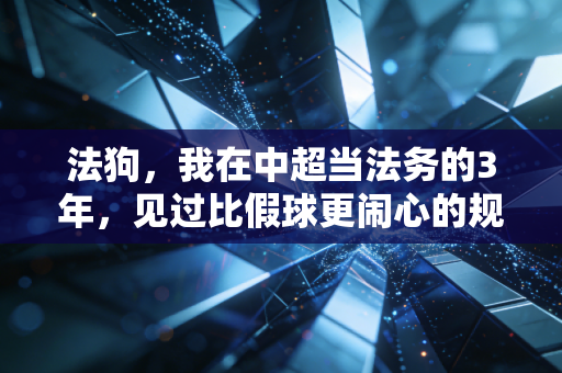 法狗,我在中超当法务的3年,见过比假球更闹心的规矩破坏者 法狗,我在中超当法务的3年,见过比假球更闹心的规矩破坏者