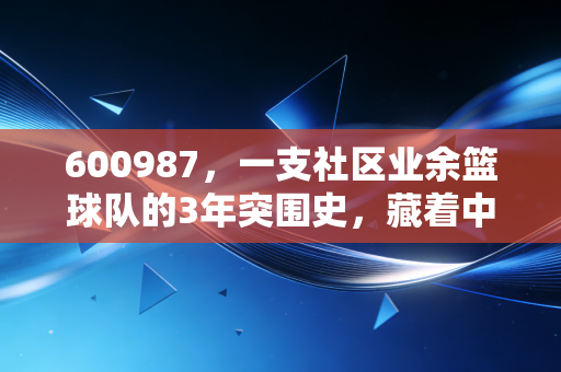 600987，一支社区业余篮球队的3年突围史，藏着中国民间体育最鲜活的注脚