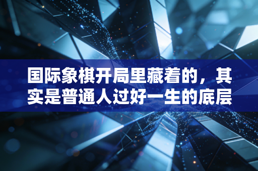 国际象棋开局里藏着的，其实是普通人过好一生的底层逻辑