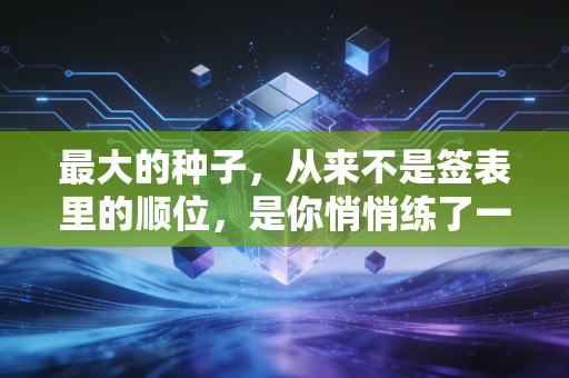 最大的种子，从来不是签表里的顺位，是你悄悄练了一万次的底气