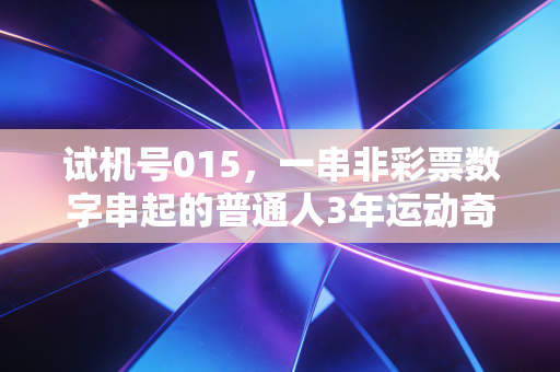 试机号015，一串非彩票数字串起的普通人3年运动奇遇