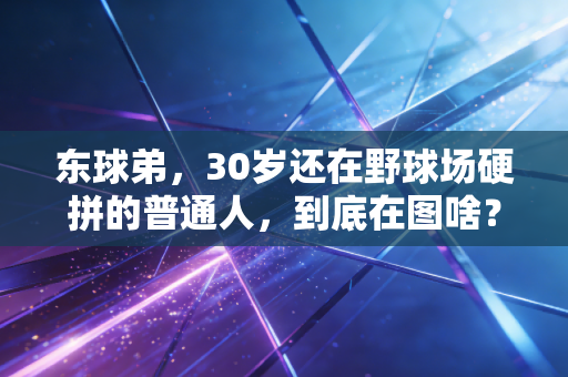 东球弟，30岁还在野球场硬拼的普通人，到底在图啥？