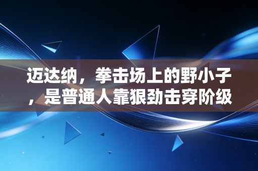 迈达纳,拳击场上的野小子,是普通人靠狠劲击穿阶级壁垒的活样本 迈达纳,拳击场上的野小子,是普通人靠狠劲击穿阶级壁垒的活样本