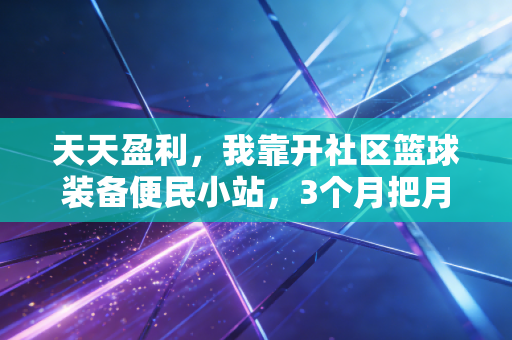 天天盈利,我靠开社区篮球装备便民小站,3个月把月收入从3k拉到2w的实操手册 天天盈利,我靠开社区篮球装备便民小站,3个月把月收入从3k拉到2w的实操手册