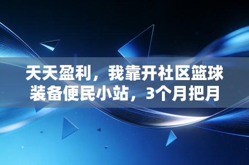 天天盈利,我靠开社区篮球装备便民小站,3个月把月收入从3k拉到2w的实操手册 天天盈利,我靠开社区篮球装备便民小站,3个月把月收入从3k拉到2w的实操手册