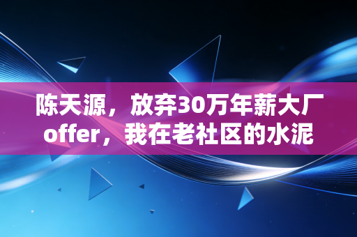陈天源，放弃30万年薪大厂offer，我在老社区的水泥球场圆了10年篮球梦