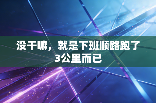 没干嘛，就是下班顺路跑了3公里而已
