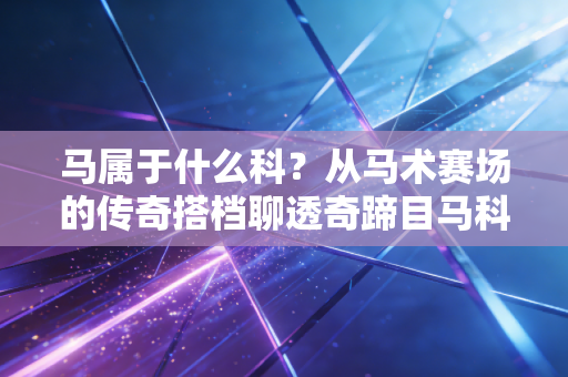 马属于什么科？从马术赛场的传奇搭档聊透奇蹄目马科的浪漫与力量