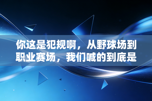 你这是犯规啊,从野球场到职业赛场,我们喊的到底是什么? 你这是犯规啊,从野球场到职业赛场,我们喊的到底是什么?