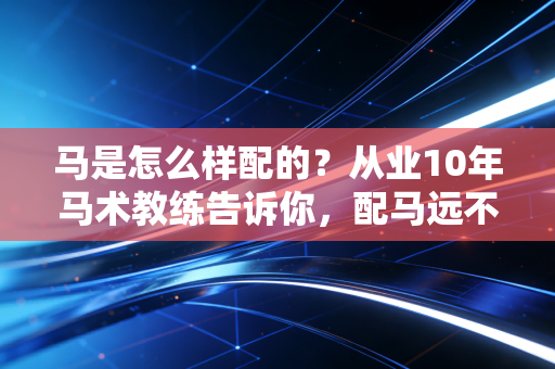 马是怎么样配的？从业10年马术教练告诉你，配马远不止配对这么简单