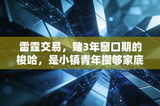 雷霆交易,赌3年窗口期的梭哈,是小镇青年攒够家底后的破釜沉舟 雷霆交易,赌3年窗口期的梭哈,是小镇青年攒够家底后的破釜沉舟