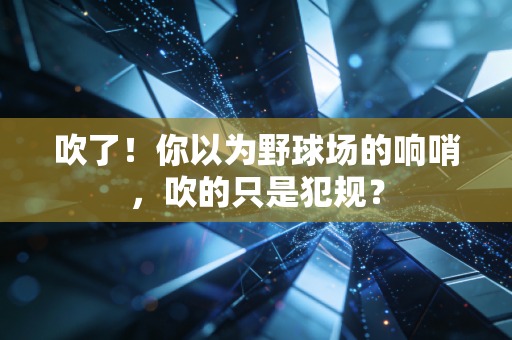 吹了！你以为野球场的响哨，吹的只是犯规？