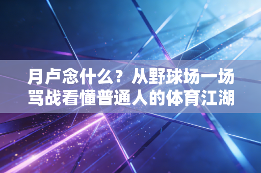 月卢念什么？从野球场一场骂战看懂普通人的体育江湖，规矩永远比输赢重要