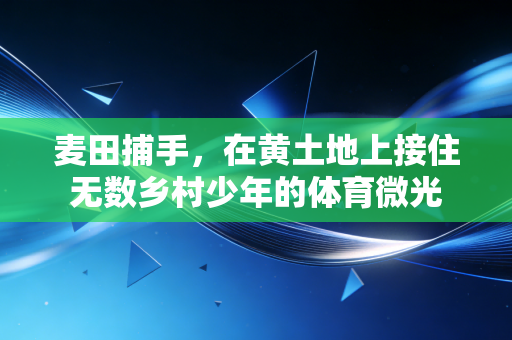 麦田捕手,在黄土地上接住无数乡村少年的体育微光 麦田捕手,在黄土地上接住无数乡村少年的体育微光