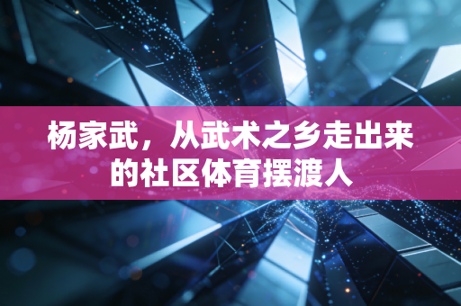 杨家武,从武术之乡走出来的社区体育摆渡人 杨家武,从武术之乡走出来的社区体育摆渡人