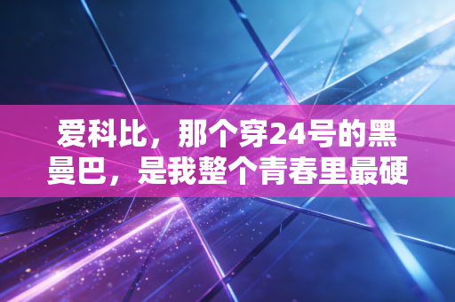 爱科比，那个穿24号的黑曼巴，是我整个青春里最硬的光