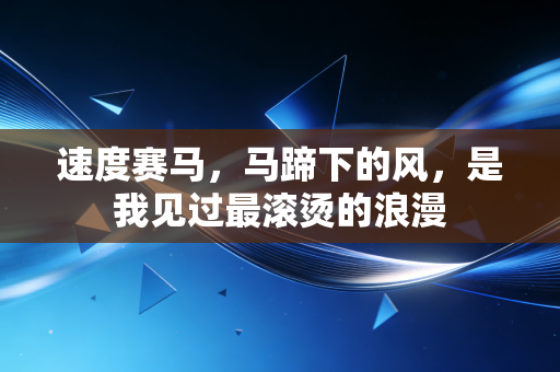 速度赛马，马蹄下的风，是我见过最滚烫的浪漫