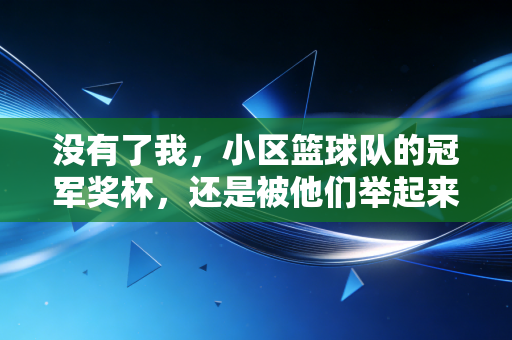 没有了我，小区篮球队的冠军奖杯，还是被他们举起来了