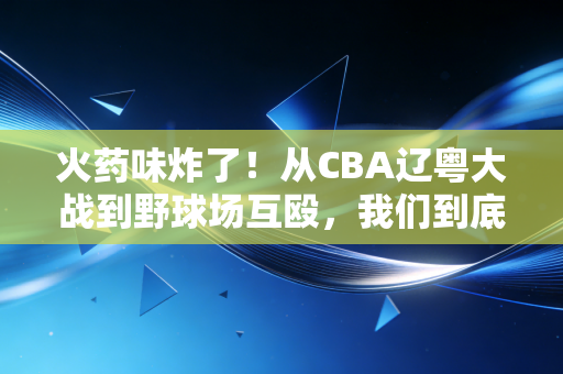火药味炸了！从CBA辽粤大战到野球场互殴，我们到底需要什么样的体育对抗？