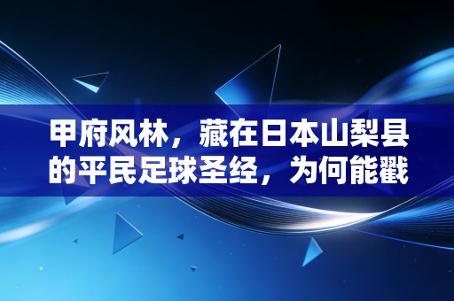 甲府风林，藏在日本山梨县的平民足球圣经，为何能戳中万千普通球迷的软肋？