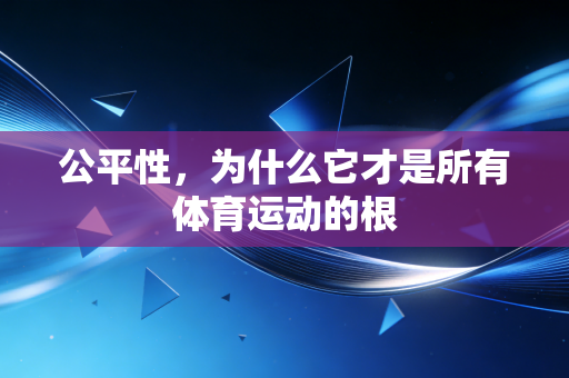 公平性，为什么它才是所有体育运动的根