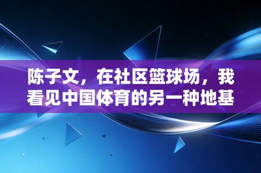 陈子文，在社区篮球场，我看见中国体育的另一种地基