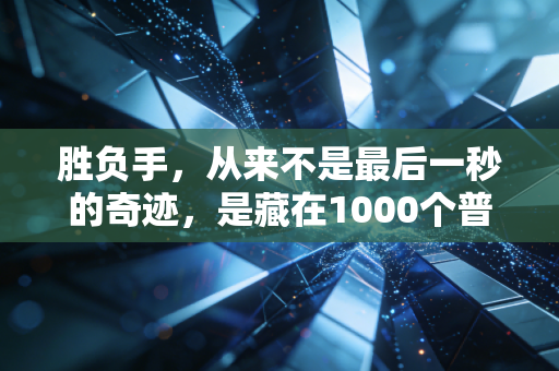 胜负手,从来不是最后一秒的奇迹,是藏在1000个普通日子里的暗线 胜负手,从来不是最后一秒的奇迹,是藏在1000个普通日子里的暗线